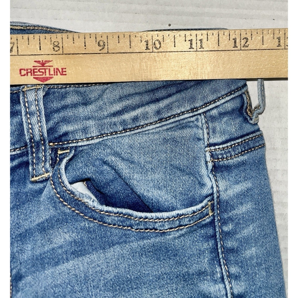 American Eagle Jeans Women's 4S Blue Hi Rise Jegging Distressed Stretch Whimsy - Picture 6 of 7